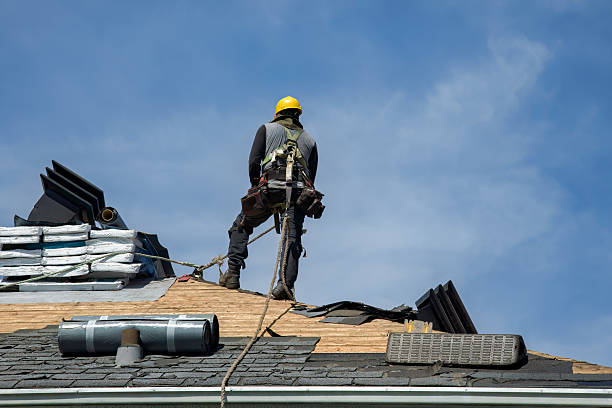 Professional Gutter Installation technician working in Cotuit, MA